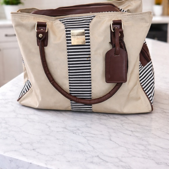 Isaac Mizrahi Handbags - Isaac Mizrahi Black and White Striped Tote